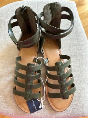 American Eagle Outfitters Olive Strappy Gladiator Sandals